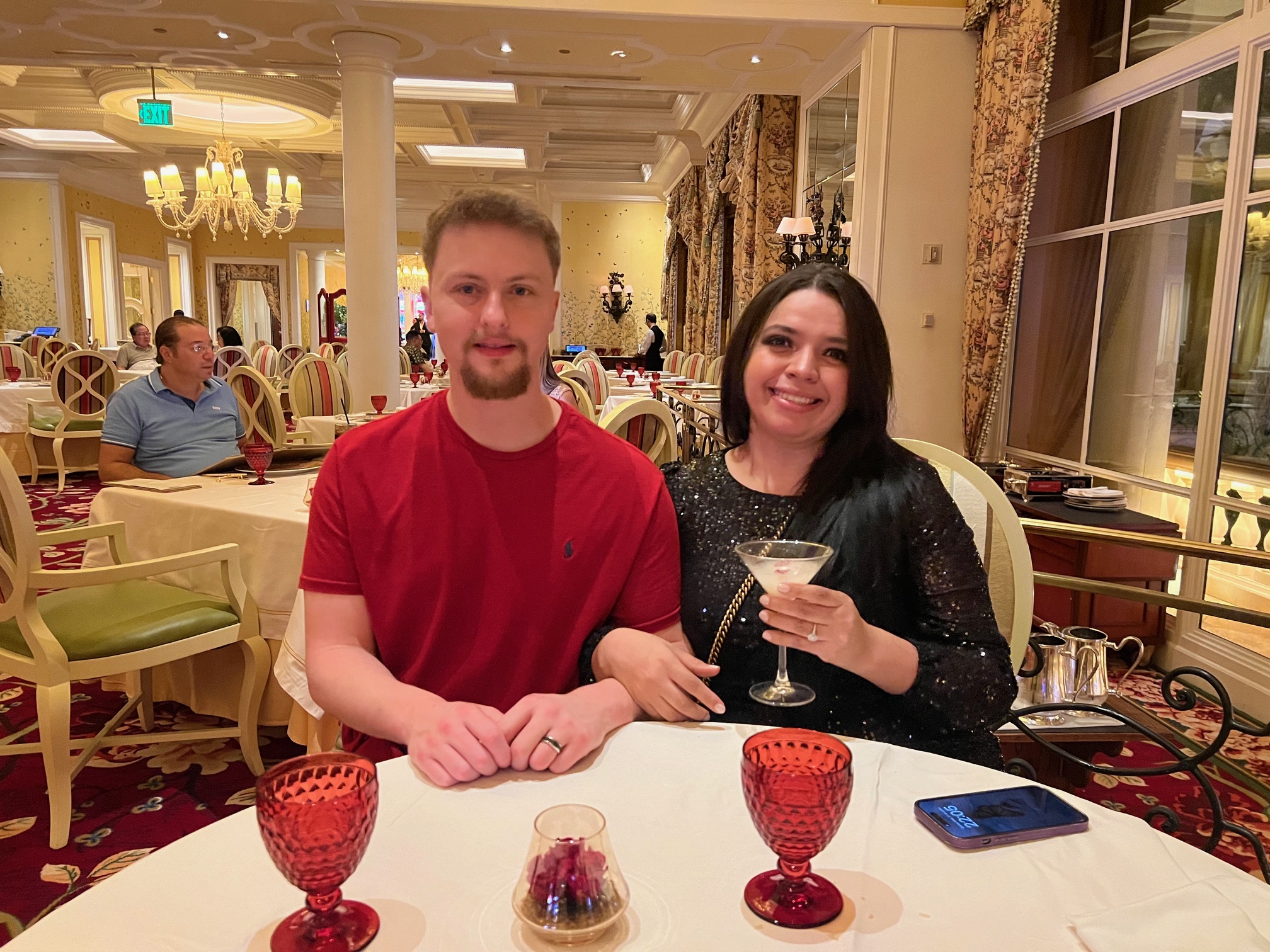 Me and my wife at The Jasmine restaurant in Vegas