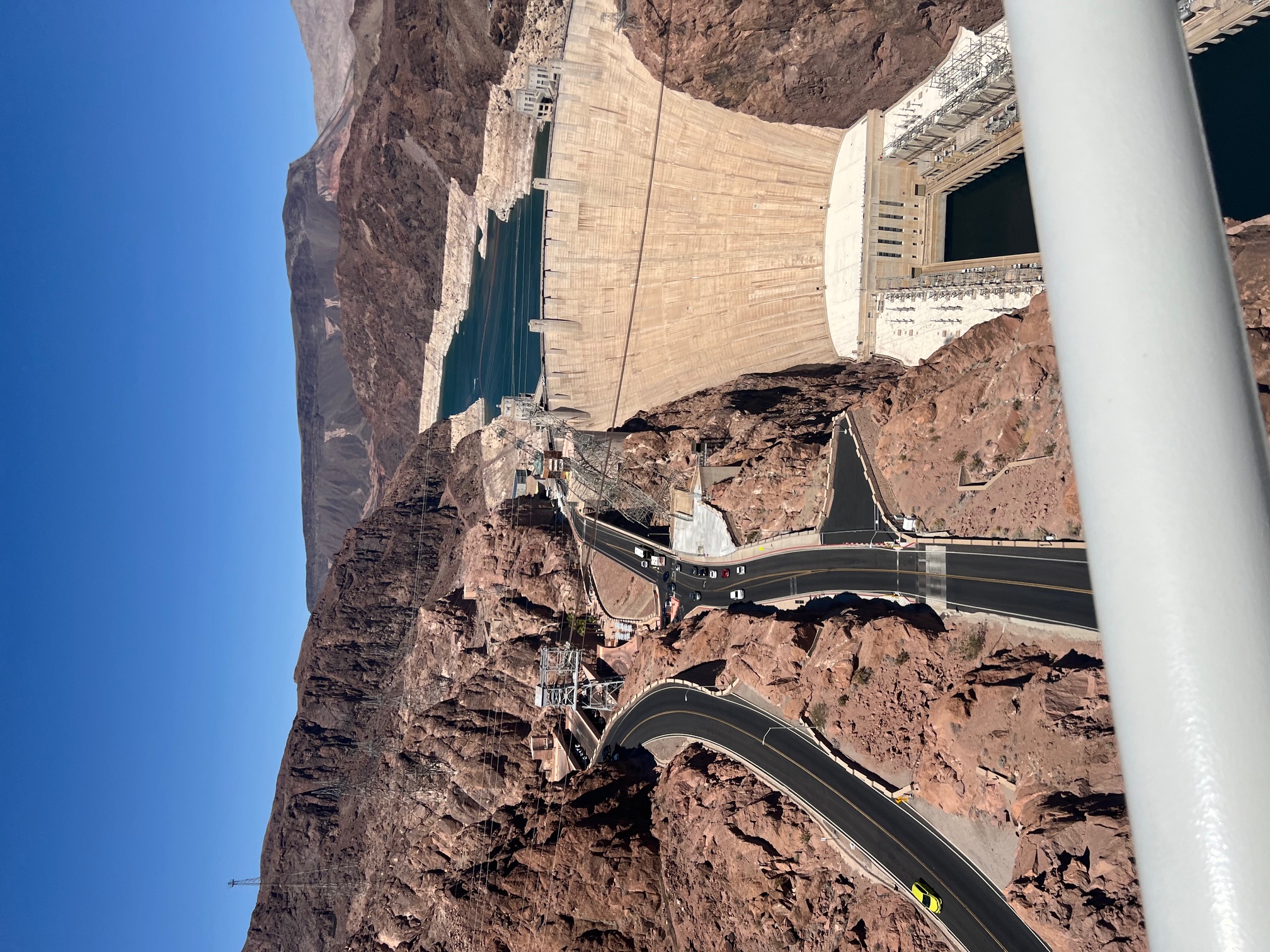 A bridge view of the Hoover Dam